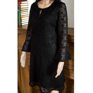 Black Dress with flare sleeves / Size L / Lily Morgan